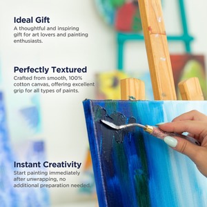 บอร์ดผ้าใบสำหรับจิตรกรขนาด6x6นิ้วคุณภาพระดับมืออาชีพพร้อมกรอบสีขาวอันเป็นเอกลักษณ์แบบใหม่ - Product Image 5