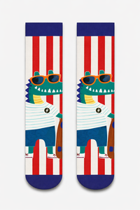 Chaussettes à motif de dessin animé amusant, design original et coloré, mélange de coton, unisexe, chaussettes décontractées, vente en gros, OEM personnalisé - Product Image 6