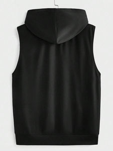 OEM al por mayor 100% algodón hombres gimnasio camiseta sin mangas diseño ligero cremallera con logotipo personalizado liso Fitness Running Top - Product Image 2