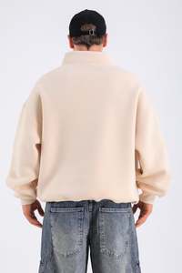 OEM Custom Half Zipper Men's <b>Sweatshirt</b> Hoodie 100% Cotton Fleece Embossed Embroidered Printing Winter 2024 High Quality - Product Image 2