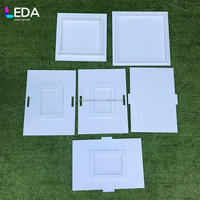 LEDA Colonne romaine carrée détachable en PVC blanc, socle de présentation pour événements de mariage, support floral