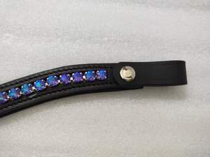 ADEEFA Bride de cheval bleue élégante et magnifique avec bride frontale à fermoir, fabriquée en cuir durable, directement d'Inde, la meilleure. - Product Image 4