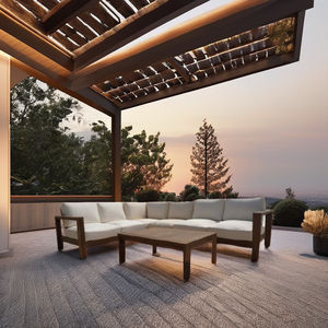 ชุดโซฟาแขนขวาทำจากไม้สักโมดูลาร์แบบโมดูลสำหรับลานกลางแจ้งสวนริมสระน้ำชุดโซฟาในสวน - Product Image 5