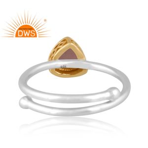 Diseño hecho a mano plata de ley fina piedra lunar de Chocolate Natural piedra preciosa anillo ajustable joyería para mujer regalo para ella - Product Image 4