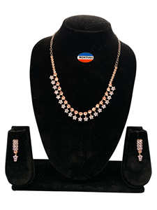 ชุดเครื่องประดับวินเทจสแตนเลสทำด้วยมือของผู้หญิงต่างหูสร้อยคอเพชรสีดำสำหรับงานแต่งงานของขวัญงานหมั้นวันครบรอบ - Product Image 4