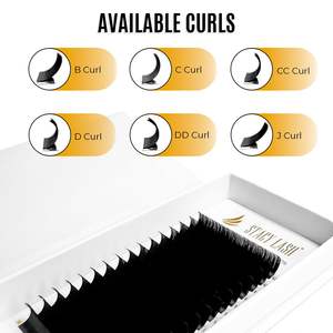 STACY LASH D Curl Extensions de cils en vison 0.12mm individuelles noires Semi-permanentes Plateaux d'extension de cils pour Lash Tech - Product Image 3