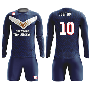 ชุดฟุตบอลชายคุณภาพสูง ผ้าตาข่ายโพลีเอสเตอร์ ชุดเต็มสำหรับฝึกซ้อม มีหลายสี ดีไซน์โลโก้แบบซับลิเมชั่นใหม่ - Product Image 1