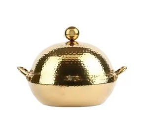 Top Trending Luxury Restaurants Use Casserole Server <b>Pot</b> Buffet Food Warmer Dish Copper Plated Chafing Dish With <b>Lid</b> - Product Image 5
