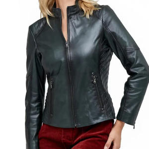 ¡Novedad de 2024! Chaqueta de cuero de talla personalizada para mujer, chaqueta de invierno de tela transpirable suave de la mejor calidad - Product Image 1