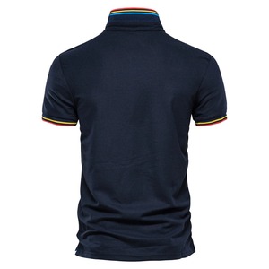Polo para hombre personalizado, sencillo, transpirable, cómodo, en blanco, 100% algodón, Piqué, logotipo estampado personalizado, negro, ajustado, OEM - Product Image 5