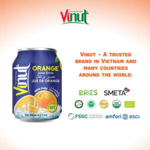 Bebida de jugo de naranja tropical refrescante de 250ml con pulpa lista para enviar fabricada en fábrica de Vietnam (OEM, ODM) - Product Image 5