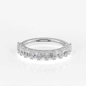 Bague de mariage en argent sterling avec diamant Moissanite Cut Asscher - Product Image 4