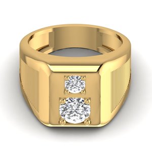 Bijoux de mode personnalisables de haute qualité en argent sterling 925 glacé coupe ronde diamant cultivé bague au design unique pour hommes - Product Image 1