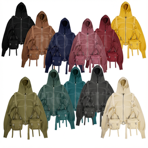 Sweats à capuche en molleton français de haute qualité personnalisés, 450 GSM, avec poches utilitaires et bretelles réglables, vêtements de rue tendance, sweats à capuche de voyage - Product Image 1