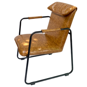 Ensemble de canapés avec canapé carré rembourré à une place, coussin marron, structure en fer (GSD68048) - Product Image 1