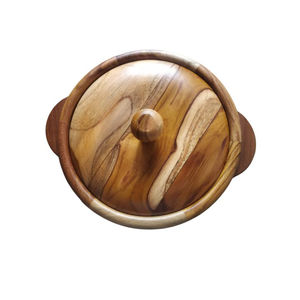 Cacerola de madera de diseño redondo para servir con tapa Warm Keeper que sirve olla de madera de Venta caliente a precio mayorista de La India - Product Image 1