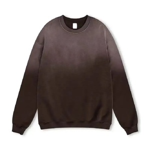 Sudadera de peso pesado French Terry Rib Vintage Blank Acid Wash Distressed Oversize Crewneck Cozy Otoño Invierno Mujer Sudadera - Product Image 1