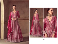 Nouveau costume Anarkali en nylon Chinon pour un usage quotidien - Tissu tissé lavable avec broderie de fils et de sequins