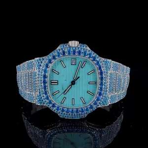 Reloj Mecánico de Acero Inoxidable Resistente al Agua con Esfera Clásica Azul Rey para Hombre, Personalizado, de Alta Calidad, Movimiento Automático, Estilo Hip - Product Image 1