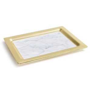 ร้อนขายตกแต่งแก้วถาดอลูมิเนียมกรอบดอกไม้ที่มีด้ามจับให้บริการสำหรับผลไม้ - Product Image 2