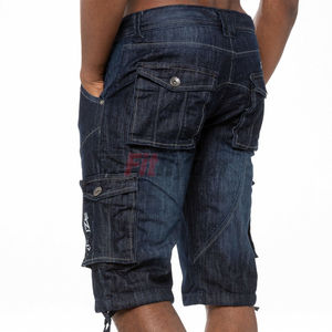Short en denim de coton lavé foncé personnalisé pour hommes, tarif de gros de mode streetwear vintage avec service OEM - Product Image 3