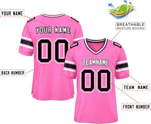 Camisetas de fútbol americano Clubwear Ropa deportiva Secado rápido Transpirable Poliéster Malla Manga Rayas Sublimación Imprimir Logotipo personalizado - Product Image 6