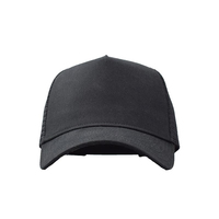 Gorra Trucker Negra Y2K de Mezclilla Transpirable con Logotipo Bordado 3D Personalizado ODM OEM, Visera Curva Ancha de 5 Paneles y Malla Lisa con Pedrería