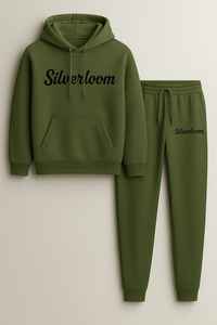 Ensemble de survêtement à capuche imprimé poitrine avec logo personnalisé | Survêtements d'hiver en polaire lourde unisexe | Survêtements 100% coton - Product Image 2