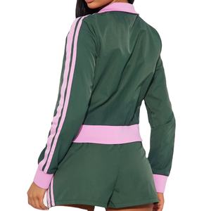 Ensemble coupe-vent deux pièces pour femme avec logo personnalisé, meilleure qualité, en Spandex/Polyester, haut court à manches courtes 2026 - Product Image 6