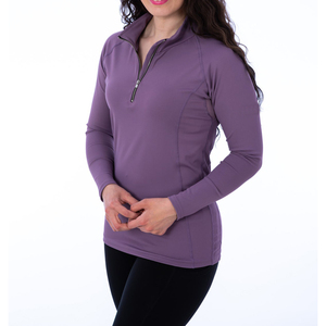 Vêtements équestres OEM pour femmes, chemise de spectacle équestre d'extérieur à manches longues avec fermeture éclair et couche de Base - Product Image 4