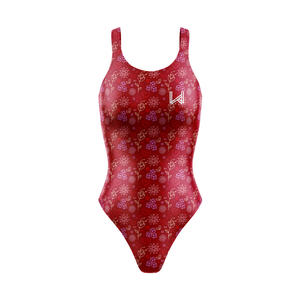 Traje de Baño Bikini de Competición para Mujer, Personalizado, de Alta Calidad, con Escote Redondo, Espalda Texturizada, Estampado Floral, Ecológico - Product Image 1