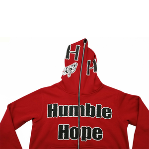 เสื้อฮู้ดซิปเต็มตัว ราคาสมเหตุสมผล ล่าสุด สไตล์ฮิปฮอป สีดำฟอกสี เสื้อฮู้ดซิปพิมพ์ลายพัฟฟ์ ทรงพอดีตัว สวมใส่สบาย - Product Image 3