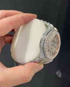 Luxueux entièrement glacé mouvement automatique montre de haute qualité VVS Moissanite diamant cadran arabe acier inoxydable Antique mode - Product Image 2