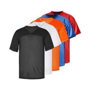Nouvelle Arrivée Maillot de Football Américain Manches Courtes Couleurs Personnalisables Tissu Respirant Maille Scintillante Transfert Thermique Grande Taille Avant - Product Image 5