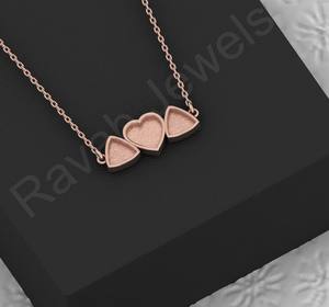 2025 fabriqué à la main en argent Sterling 925 coeur trillion forme lunette nouveau collier à breloques réglage pour la saint-valentin composant de bijoux - Product Image 4