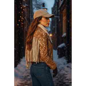 Veste en cuir de vachette légère pour femme, veste bomber en satin surdimensionnée, matelassée, avec patchwork personnalisé, tendance et audacieuse pour l'automne - Product Image 6