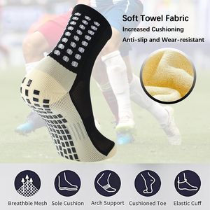 Calcetines deportivos atléticos para hombre, 4 pares, Calcetines antideslizantes para fútbol, fútbol, baloncesto, 90%, nailon, 6%, poliéster, 4%, Material de elastano - Product Image 2