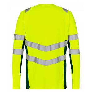 Polo à manches longues haute visibilité orange et vert citron avec bandes réfléchissantes pour le travail - Product Image 6