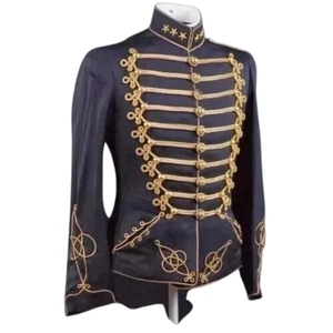 Chaqueta de Desfile de Banda Musical Decorativa de Alta Calidad para Hombres y Mujeres con Trenzado Dorado - Product Image 1