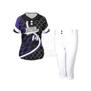 Nueva llegada Ropa deportiva Nombre personalizado Impreso 100% Tela de poliéster Mejor precio Uniforme de softball - Product Image 1