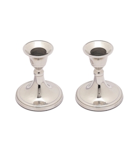 Ensemble de 2 bougeoirs coniques en nickel poli, objets décoratifs en aluminium, support à bougie en métal pour bougeoir, décoration de fête à domicile - Product Image 4