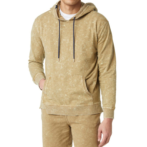 2025 Custom Stone Wash Side Pocket Hoodie Drop Shoulder Heavyweight Cotton Vintage Acid Wash Hoodie Men - Product Image 4