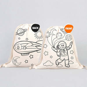 Colorable Astronaut & Zeppelin <b>Drawstring</b> <b>Backpack</b> 1416 (3540 Cm) - Product Image 1