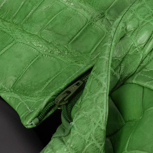 Veste en cuir de crocodile pour hommes, faite à la main, personnalisée, à manches longues et élégante avec col montant pour la saison hivernale - Product Image 4