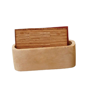 Tarjetero de escritorio de madera marrón de primera calidad, elegante soporte para tarjetas de visita y negocios para bodas y decoración de mesa de oficina - Product Image 1