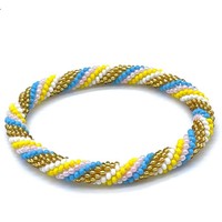 Bracelet indien en perles de verre plaqué or fait main pour femmes et filles, style romantique