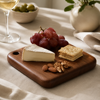 Planche à découper en bois d'ébène massif, 2,5 cm d'épaisseur, résistante à la moisissure aux coins, pour la préparation de la viande et des légumes en cuisine