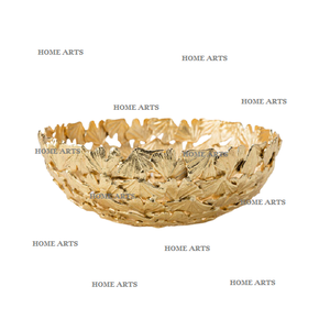 Tazón Decorativo de Latón de Diseño Ventajoso, Color Dorado, para Servir Frutas y Ensaladas, de Home Arts - Product Image 1