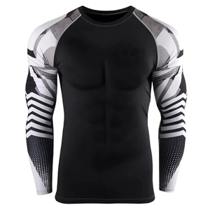 Maillots de compression unisexes respirants anti-UV extensibles dans 4 directions, 80 % polyester, 20 % élasthanne, pour BJJ, MMA et sports de combat - Product Image 2