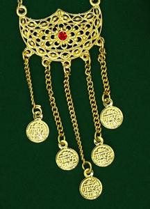 Harm-Conjunto de colgante de joyería india, juego de pendientes y collar con cadena, chapado en oro - Product Image 2